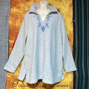 JUST MY SIZE-women’s light steel long sleeves pullover lightweight fleece jacket